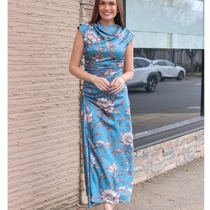 Floral Blue Maxi Dress